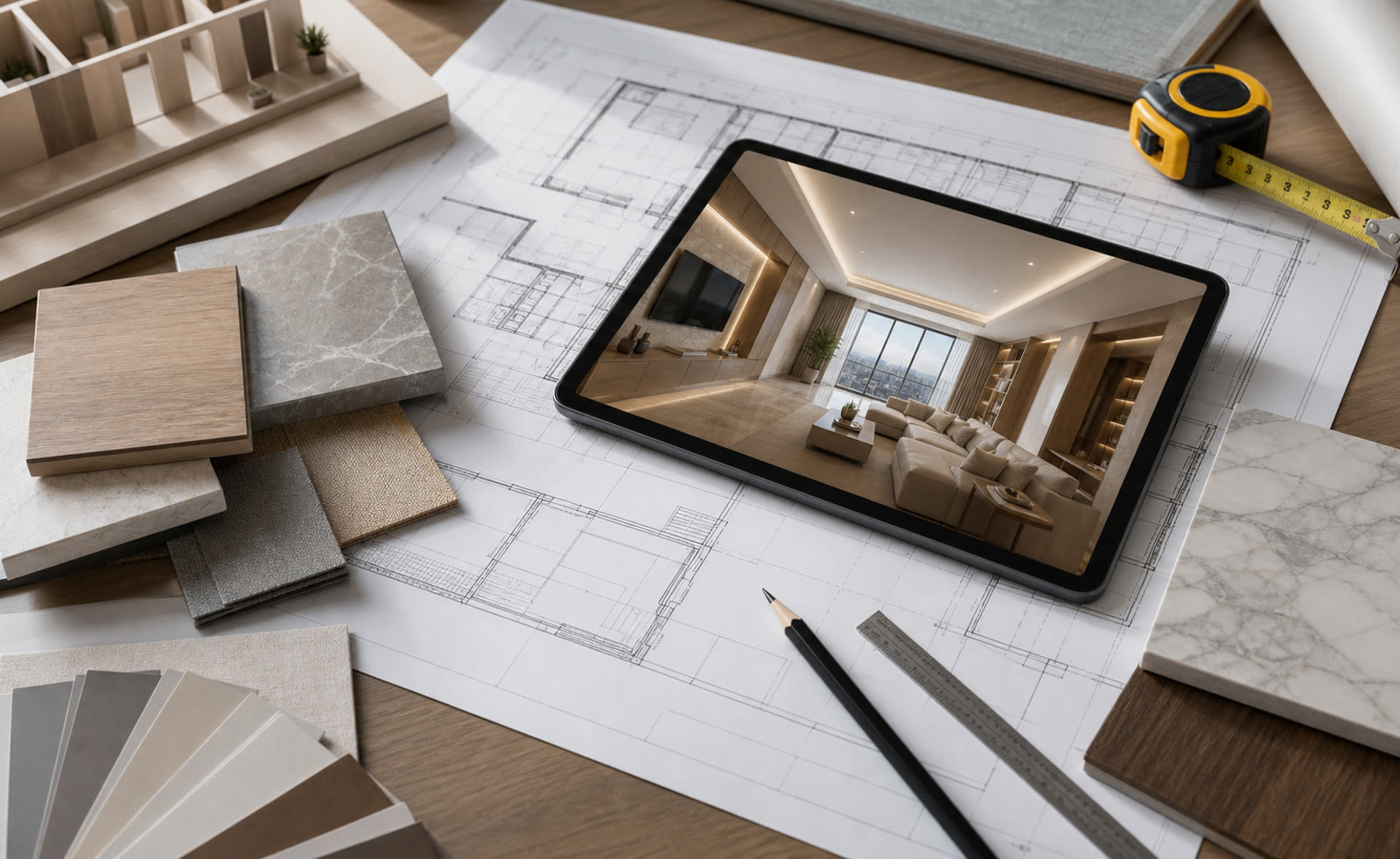 3D design preview of a renovated interior